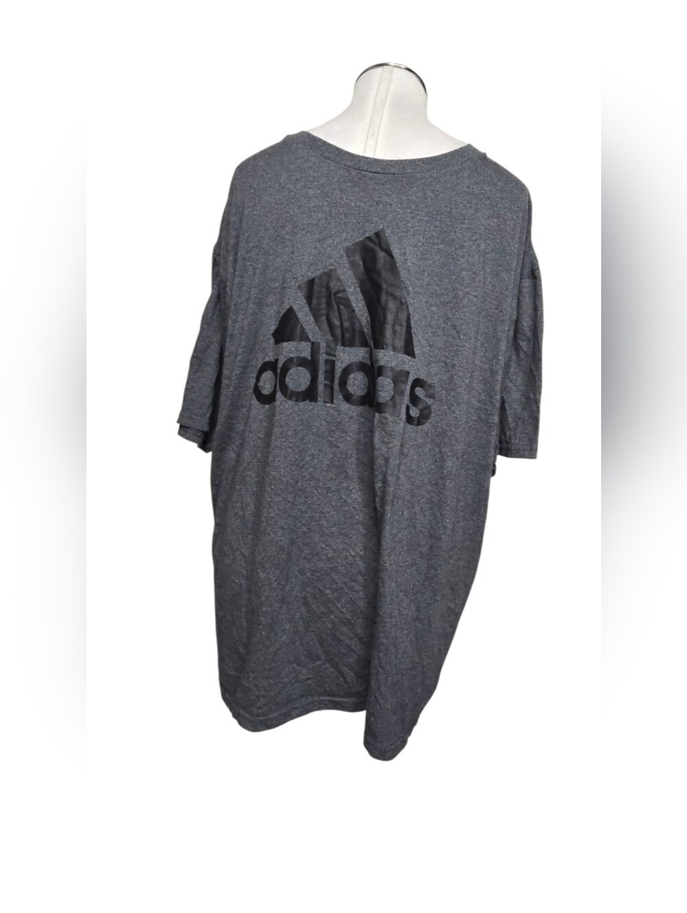 Adidas The Go-To Tee Heather Charcoal Gray Big Logo Graphic T-Shirt Men’s XL